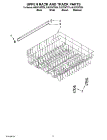 09 - Upper Rack And Track Parts parts for Whirlpool Dishwasher GU2370XTSB0 from AppliancePartsPros.com