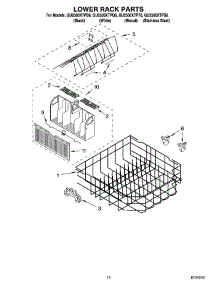 11 - Lower Rack Parts parts for Whirlpool Dishwasher GU2500XTPQ6 from AppliancePartsPros.com