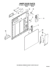 02 - Inner Door Parts parts for Whirlpool Dishwasher DU948PWPQ0 from AppliancePartsPros.com