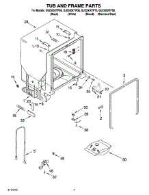 07 - Tub And Frame Parts parts for Whirlpool Dishwasher GU2500XTPB6 from AppliancePartsPros.com
