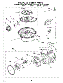 08 - Pump And Motor Parts parts for Whirlpool Dishwasher DU1055XTPB3 from AppliancePartsPros.com