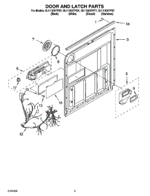 03 - Door And Latch Parts parts for Whirlpool Dishwasher DU1100XTPT7 from AppliancePartsPros.com