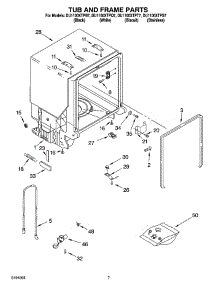 07 - Tub And Frame Parts parts for Whirlpool Dishwasher DU1100XTPT7 from AppliancePartsPros.com