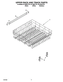 09 - Upper Rack And Track Parts parts for Whirlpool Dishwasher DU1065XTPS1 from AppliancePartsPros.com