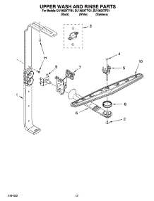 10 - Upper Wash And Rinse Parts parts for Whirlpool Dishwasher DU1065XTPS1 from AppliancePartsPros.com