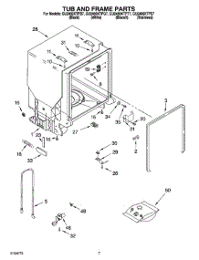 07 - Tub And Frame Parts parts for Whirlpool Dishwasher GU2400XTPT7 from AppliancePartsPros.com