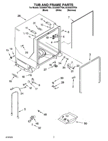 07 - Tub And Frame Parts parts for Whirlpool Dishwasher GU3200XTPQ4 from AppliancePartsPros.com