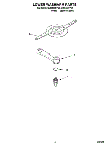 04 - Lower Washarm Parts parts for Whirlpool Dishwasher GU2548XTPS7 from AppliancePartsPros.com