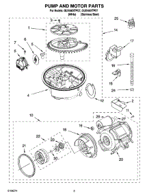 08 - Pump And Motor Parts parts for Whirlpool Dishwasher GU2548XTPS7 from AppliancePartsPros.com