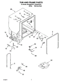 07 - Tub And Frame Parts parts for Whirlpool Dishwasher GU2548XTPQ7 from AppliancePartsPros.com