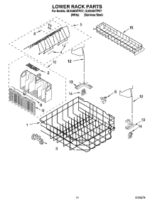 11 - Lower Rack Parts parts for Whirlpool Dishwasher GU2548XTPQ7 from AppliancePartsPros.com