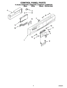02 - Control Panel Parts parts for Whirlpool Dishwasher GU2600XTPQ7 from AppliancePartsPros.com