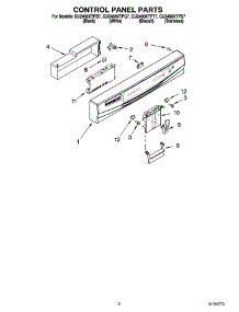 02 - Control Panel Parts parts for Whirlpool Dishwasher GU2400XTPS7 from AppliancePartsPros.com