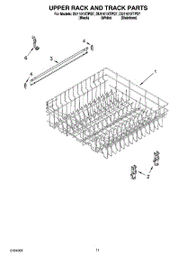 09 - Upper Rack And Track Parts parts for Whirlpool Dishwasher DU1101XTPB7 from AppliancePartsPros.com