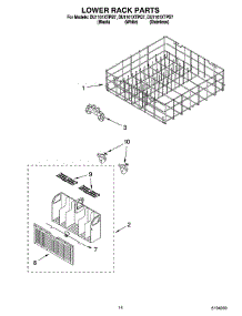 11 - Lower Rack Parts, Optional Parts (Not Included) parts for Whirlpool Dishwasher DU1101XTPB7 from AppliancePartsPros.com