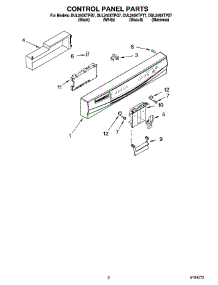 02 - Control Panel Parts parts for Whirlpool Dishwasher DUL240XTPS7 from AppliancePartsPros.com