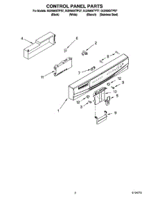 02 - Control Panel Parts parts for Whirlpool Dishwasher GU2500XTPB7 from AppliancePartsPros.com