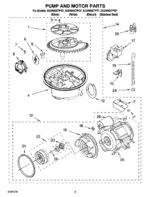 08 - Pump And Motor Parts parts for Whirlpool Dishwasher GU2500XTPB7 from AppliancePartsPros.com