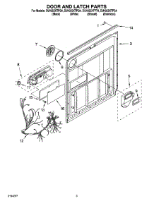 03 - Door And Latch Parts parts for Whirlpool Dishwasher DU1055XTPT4 from AppliancePartsPros.com