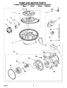 08 - Pump And Motor Parts parts for Whirlpool Dishwasher DU1055XTPT4 from AppliancePartsPros.com