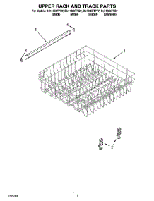 09 - Upper Rack And Track Parts parts for Whirlpool Dishwasher DU1100XTPB7 from AppliancePartsPros.com