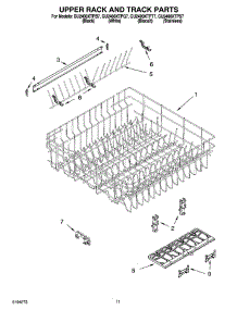 09 - Upper Rack And Track Parts parts for Whirlpool Dishwasher GU2400XTPQ7 from AppliancePartsPros.com