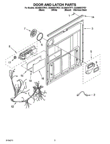 03 - Door And Latch Parts parts for Whirlpool Dishwasher GU2600XTPS7 from AppliancePartsPros.com