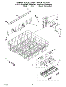 09 - Upper Rack And Track Parts parts for Whirlpool Dishwasher GU2600XTPS7 from AppliancePartsPros.com