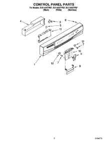 02 - Control Panel Parts parts for Whirlpool Dishwasher DU1145XTPS7 from AppliancePartsPros.com