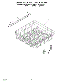 09 - Upper Rack And Track Parts parts for Whirlpool Dishwasher DU1145XTPS7 from AppliancePartsPros.com