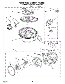 08 - Pump And Motor Parts parts for Whirlpool Dishwasher DU1148XTPB7 from AppliancePartsPros.com