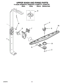 10 - Upper Wash And Rinse Parts parts for Whirlpool Dishwasher GU2500XTPT7 from AppliancePartsPros.com