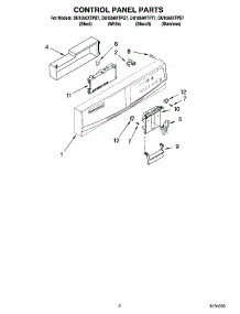 02 - Control Panel Parts parts for Whirlpool Dishwasher DU1050XTPS7 from AppliancePartsPros.com