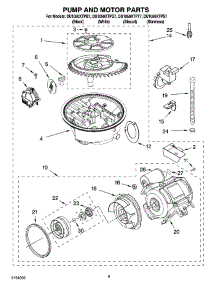 08 - Pump And Motor Parts parts for Whirlpool Dishwasher DU1050XTPS7 from AppliancePartsPros.com