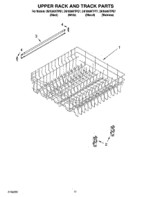 09 - Upper Rack And Track Parts parts for Whirlpool Dishwasher DU1050XTPS7 from AppliancePartsPros.com