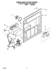 03 - Door And Latch Parts parts for Whirlpool Dishwasher DU1048XTPQ4 from AppliancePartsPros.com
