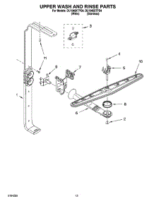 10 - Upper Wash And Rinse Parts parts for Whirlpool Dishwasher DU1048XTPQ4 from AppliancePartsPros.com