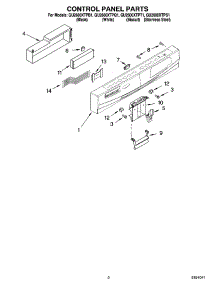 02 - Control Panel Parts parts for Whirlpool Dishwasher GU2600XTPQ1 from AppliancePartsPros.com