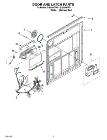 03 - Door And Latch Parts parts for Whirlpool Dishwasher GU2548XTPS1 from AppliancePartsPros.com
