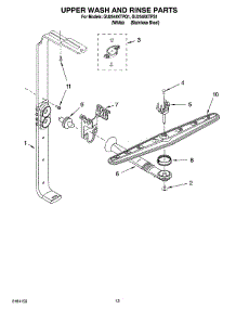 10 - Upper Wash And Rinse Parts parts for Whirlpool Dishwasher GU2548XTPS1 from AppliancePartsPros.com