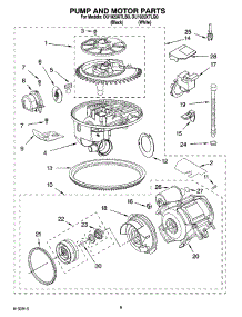 08 - Pump And Motor Parts parts for Whirlpool Dishwasher DU1020XTLQ0 from AppliancePartsPros.com