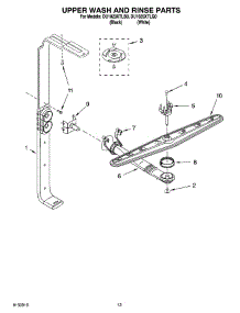 10 - Upper Wash And Rinse Parts parts for Whirlpool Dishwasher DU1020XTLQ0 from AppliancePartsPros.com