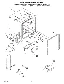 07 - Tub And Frame Parts parts for Whirlpool Dishwasher GU2600XTPS1 from AppliancePartsPros.com