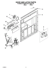 03 - Door And Latch Parts parts for Whirlpool Dishwasher DU1020XTLB0 from AppliancePartsPros.com
