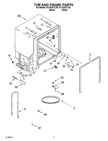 07 - Tub And Frame Parts parts for Whirlpool Dishwasher DU1020XTLB0 from AppliancePartsPros.com