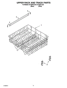 09 - Upper Rack And Track Parts parts for Whirlpool Dishwasher DU1020XTLB0 from AppliancePartsPros.com