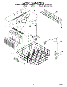 11 - Lower Rack Parts parts for Whirlpool Dishwasher GU2600XTPQ1 from AppliancePartsPros.com