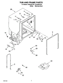 07 - Tub And Frame Parts parts for Whirlpool Dishwasher GU2548XTPQ1 from AppliancePartsPros.com
