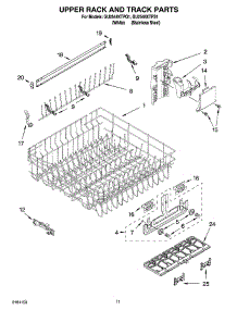 09 - Upper Rack And Track Parts parts for Whirlpool Dishwasher GU2548XTPQ1 from AppliancePartsPros.com