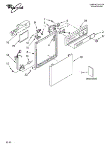 Frame And Console parts for Whirlpool Dishwasher DU890SWLT0 from AppliancePartsPros.com